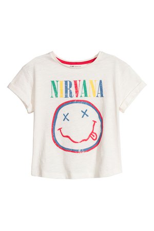 T-shirt com estampado - Branco/Nirvana - | H&M PT