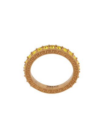 Versace Logo Embellished Ring Ss20 | Farfetch.com
