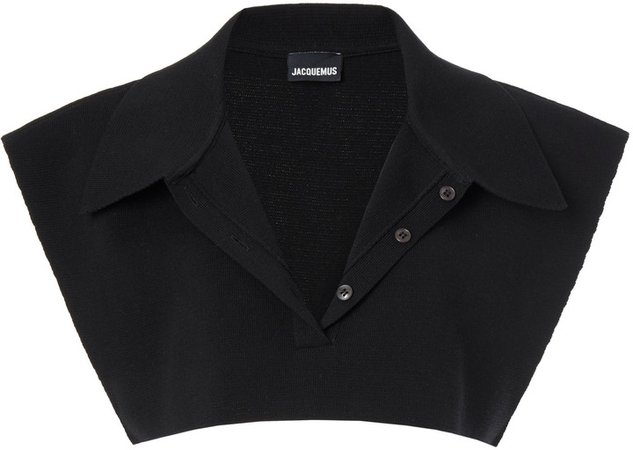 Jacquemus Women's Santon Cotton-Blend Cropped Polo Shirt - Black - Moda Operandi - ShopStyle