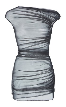 Off-Shoulder Tulle Mini Dress by Versace | Moda Operandi