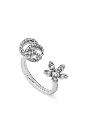 Gucci Flora Diamond Open Ring | Nordstrom