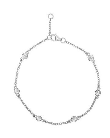 Silver Chain Bracelet with Cubic Zirconia - Mary K Jewellery