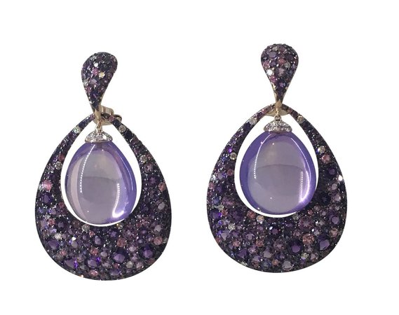 Margot McKinney Irisbell purple moonstone drop earrings