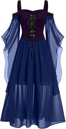 Amazon.com: Halloween Hocus Pocus Dress for Women Steampunk Victorian Medieval Renaissance Costume Cosplay Floor Length Cosplay Over : Clothing, Shoes & Jewelry