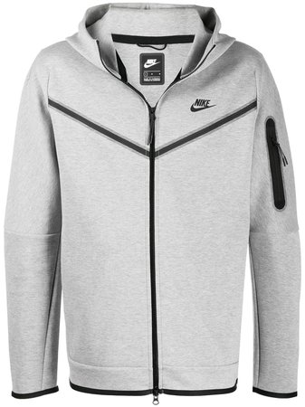 Shop Nike logo-print zip-up hoodie with Express Delivery - FARFETCH