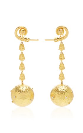 18K Gold Apollo Drop Earrings by Ilias Lalaounis | Moda Operandi