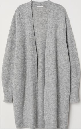 gray cardigan