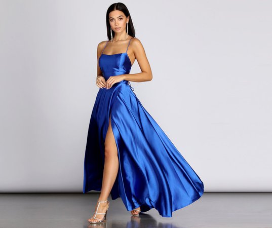 Anne Formal Lattice Satin Dress – Windsor