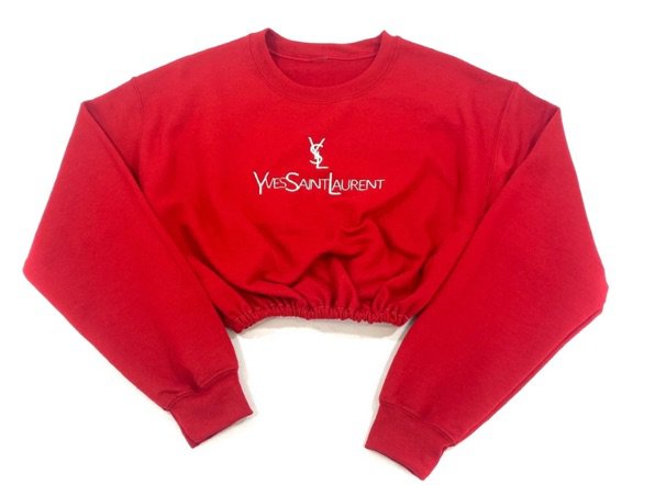 YSL Vintage Cropped Sweatshirt