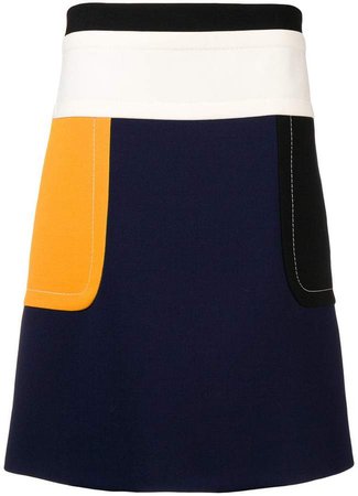 colour block high-waist skirt