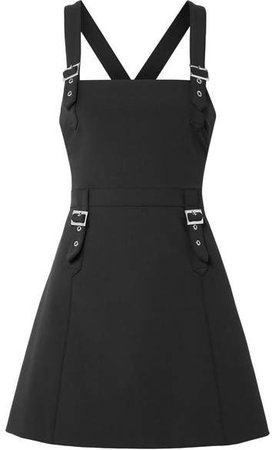 William Buckled Stretch-cady Mini Dress - Black