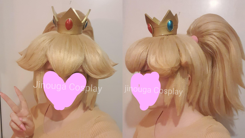 Princess peach ponytail wig cosplay