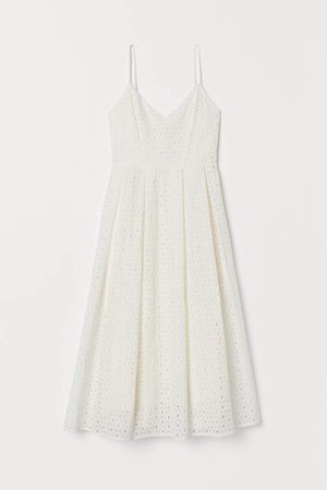 Dress with Eyelet Embroidery - White