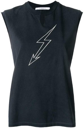 lightning print sleeveless top