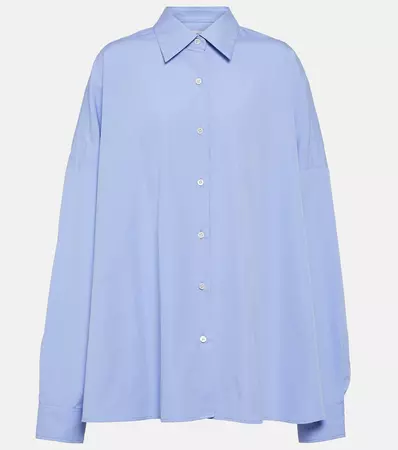Cotton Shirt in Blue - Dries Van Noten | Mytheresa