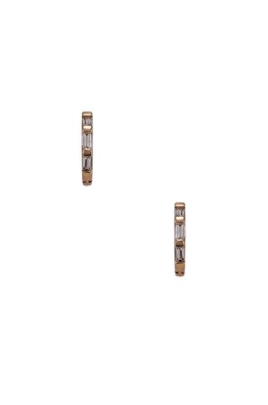 CZ Baguette Mini Hoop Earrings
