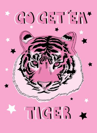 Go Get 'em Tiger Print | Etsy UK