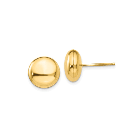 Gold Button Stud Earrings