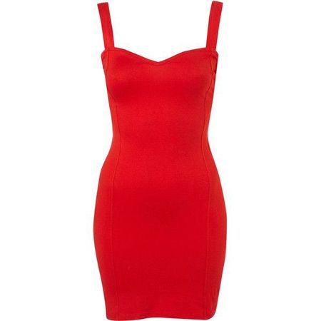 red hot sweetheart neckline bodycon dress