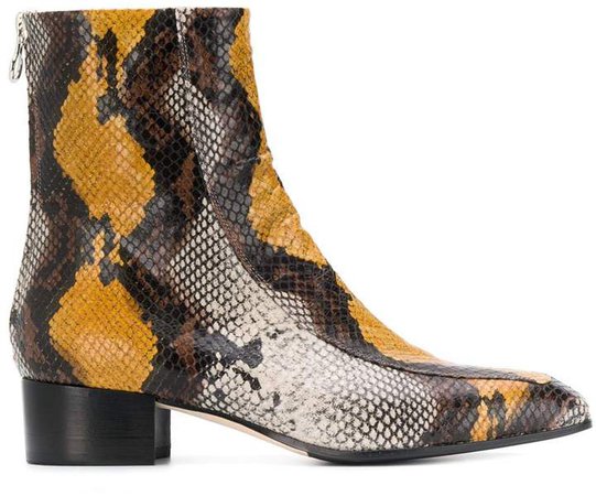 Aeyde snakeskin print ankle boots