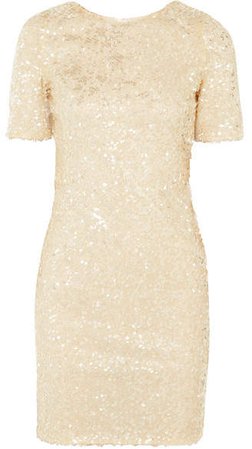 Galvan - Paillette-embellished Metallic Tulle Mini Dress - White