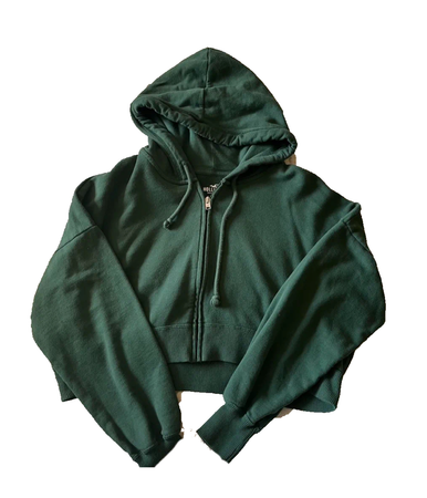Depop hollister cropped zip up hoodie