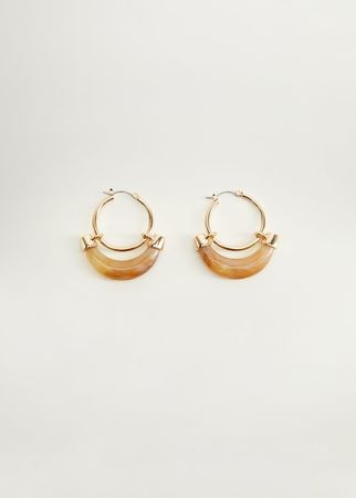 Resin hoop earrings - Women | Mango United Kingdom