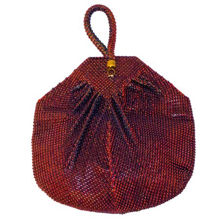 30s Red Whiting and Davis Mesh Purse For Sale at 1stDibs