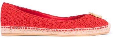 Lilibeth Logo-embellished Crocheted Cotton Espadrilles - Red