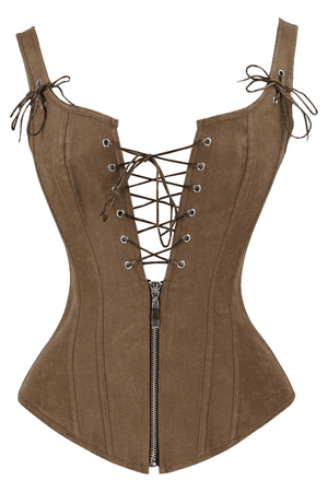 brown corset vest