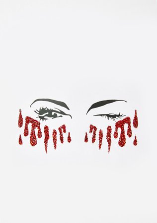 SHRINE Red Glitter Tears Stickers | Dolls Kill