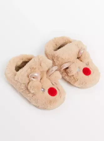 Buy Kids' Mini Me Reindeer Christmas Slippers 6-7 Infant | Slippers | Tu