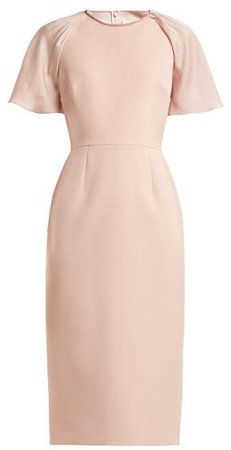 Cierra Contrast Panel Crepe Dress - Womens - Light Pink