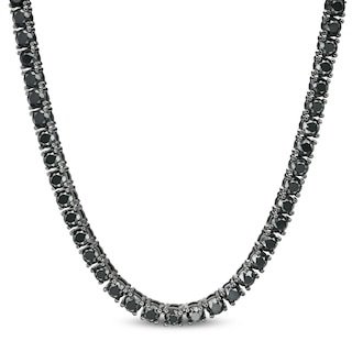 black tennis diamond necklace