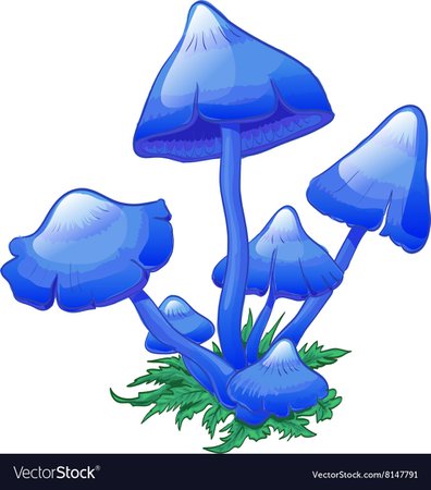 Blue mushroom Royalty Free Vector Image - VectorStock