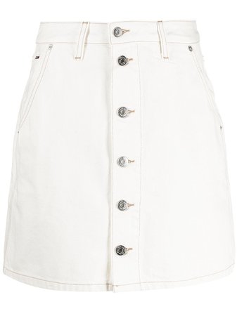 Tommy Jeans button-up logo-patch mini skirt