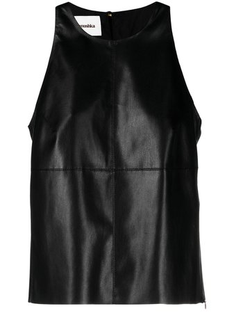 Shop Nanushka Teza artificial leather tank top with Express Delivery - FARFETCH