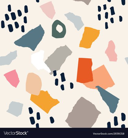 Pieces torn paper and brush strokes seamless Vector Image
