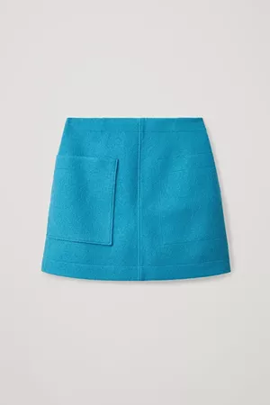 WOOL MINI SKIRT - Turquoise - Skirts - COS