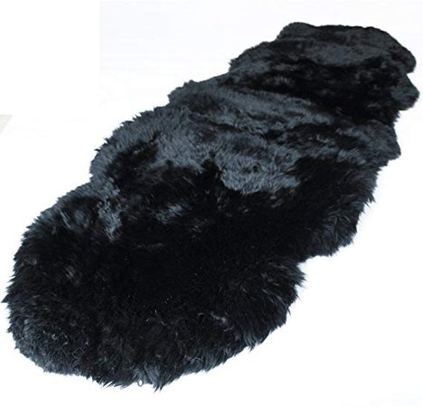 Amazon.com: Outlavish Sheepskin Rug Soft Genuine Natural Merino (2 x 6ft, Black): Home & Kitchen