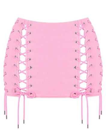 mini pink skirt with strings