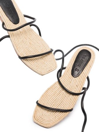 Shop black St. Agni Leo tie-fastening sandals with Express Delivery - Farfetch