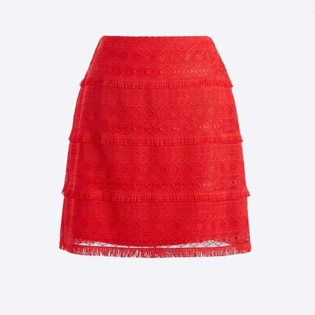 Fringe lace mini skirt