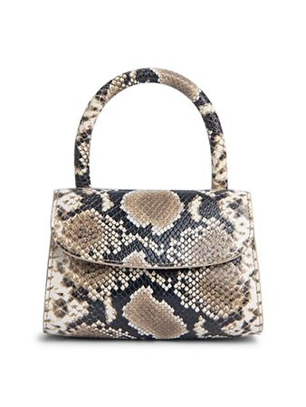 By Far Mini Snakeskin-Embossed Leather Top Handle Bag | SaksFifthAvenue