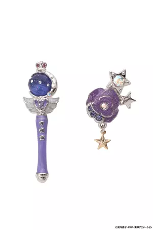 Anna Sui x Sailor Moon Rod Mismatched Earrings Silver Multi