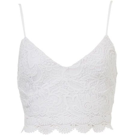 white lace crop top