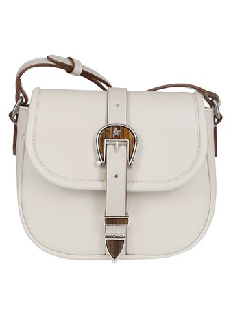 White Leather Rodeo Crossbody Bag
