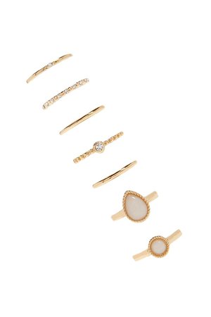 Faux Stone Stackable Ring Set | Forever 21