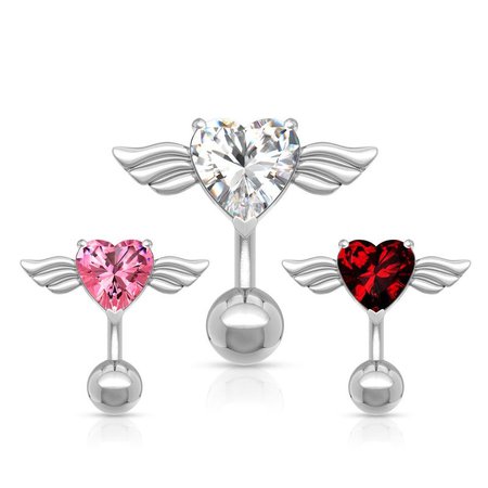 Angel Heart Belly Button Ring