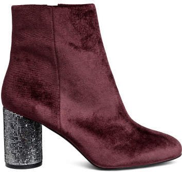 Boots with glittery heels - Red